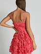 Alvia Mini Dress 3d Flower Full Skirt Dress in Hot Pink - thumbnail 4