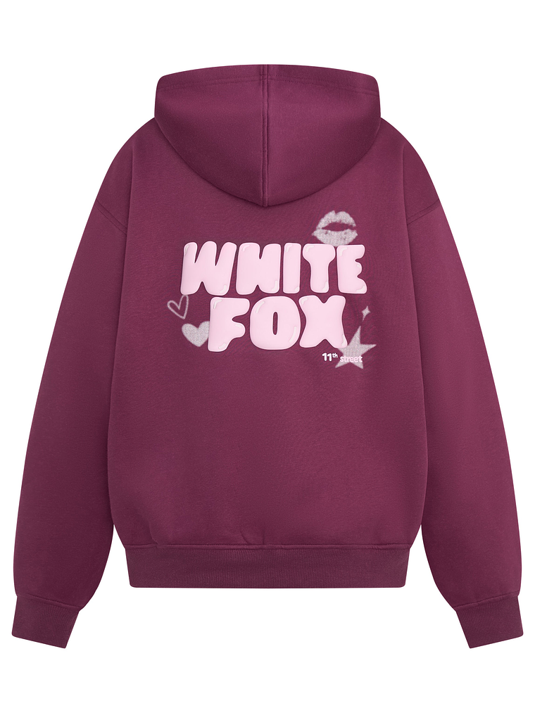 11th Street Sweet Kisses Oversized Hoodie Very Berry 5