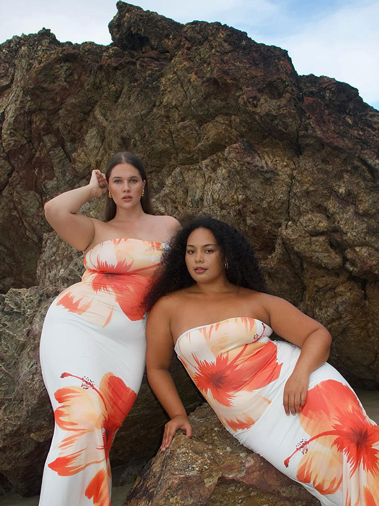 Arizona White Floral Print Maxi Dress 9