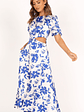 Aminah Puff Sleeve Dress - Blue Floral - thumbnail 3