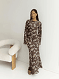 Angeline Long Sleeved Maxi Dress Brown - thumbnail 5