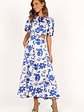 Aminah Puff Sleeve Dress - Blue Floral - thumbnail 5