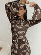 Angeline Long Sleeved Maxi Dress Brown - thumbnail 6