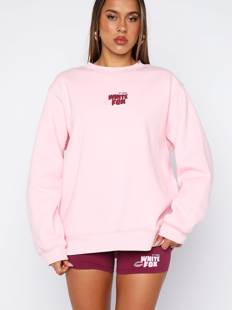 11th Street Sweet Kisses Oversized Sweater Pink Sugar 2