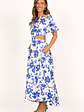 Aminah Puff Sleeve Dress - Blue Floral - thumbnail 6