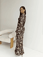 Angeline Long Sleeved Maxi Dress Brown - thumbnail 7