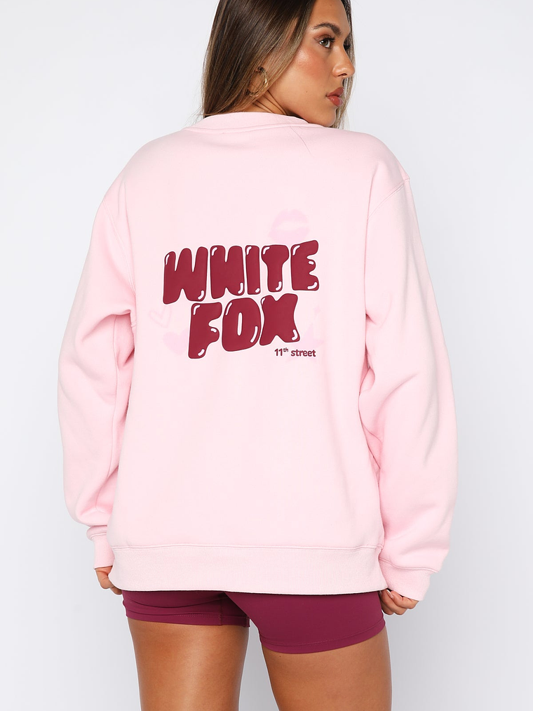 11th Street Sweet Kisses Oversized Sweater Pink Sugar 4