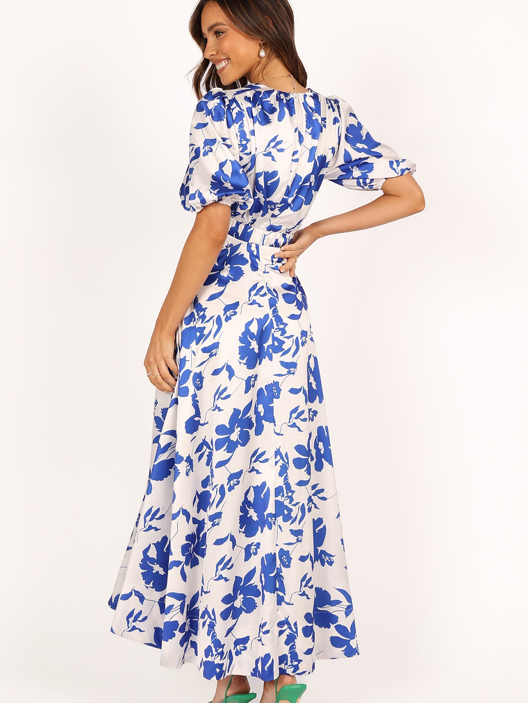 Aminah Puff Sleeve Dress - Blue Floral 7