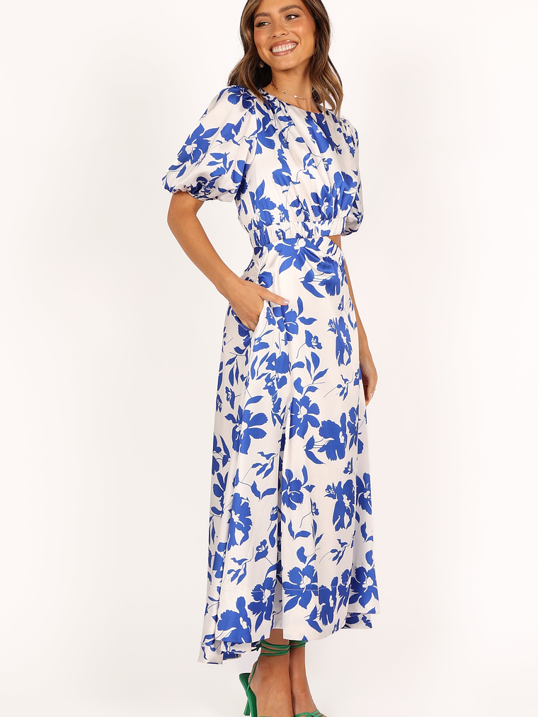 Aminah Puff Sleeve Dress - Blue Floral 8
