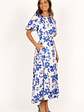 Aminah Puff Sleeve Dress - Blue Floral - thumbnail 8