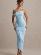 Angelique | Powder Blue Twisted Asymmetric Maxi Dress - thumbnail 1