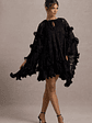 Arlington | Black Lace Cape-Sleeve Mini Dress - thumbnail 3