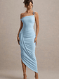 Angelique | Powder Blue Twisted Asymmetric Maxi Dress - thumbnail 5