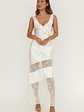 Alba Frill & Lace Trim Maxi Dress Oyster - thumbnail 5