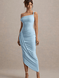 Angelique | Powder Blue Twisted Asymmetric Maxi Dress - thumbnail 6