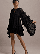 Arlington | Black Lace Cape-Sleeve Mini Dress - thumbnail 5