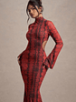 Arabia | Red Snake Print High-Neck Cut-Out Maxi Dress - thumbnail 3