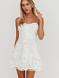 Arc Tied Straps Floral Mini Dress White - thumbnail 1