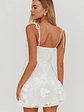 Arc Tied Straps Floral Mini Dress White - thumbnail 2