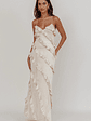 Arrabel Ruffle Trim Maxi Dress Champagne - thumbnail 1