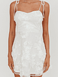 Arc Tied Straps Floral Mini Dress White - thumbnail 4