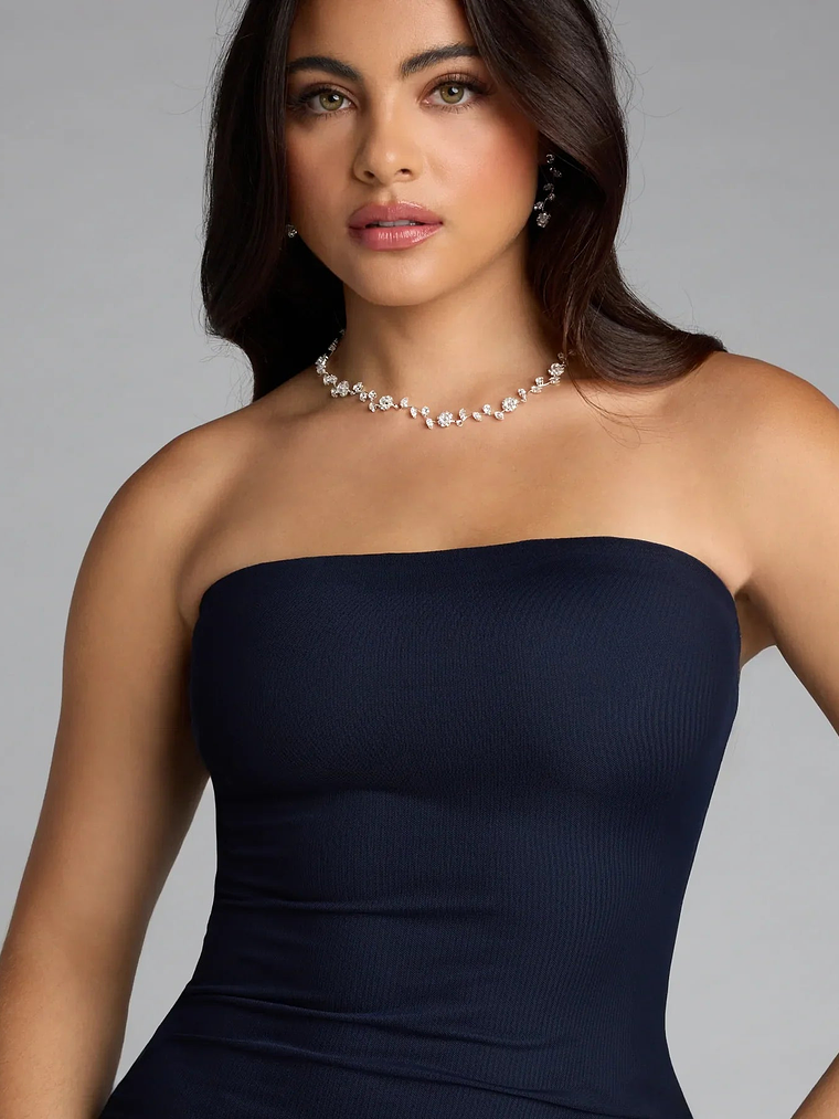 All Eyes On You Strapless Ruffle Midi Dress 3