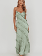 Arrabel Ruffle Trim Maxi Dress Sage - thumbnail 1