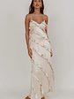 Arrabel Ruffle Trim Maxi Dress Champagne - thumbnail 5