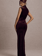 Abilene | Port Velvet High-Neck Split Maxi Dress - thumbnail 2