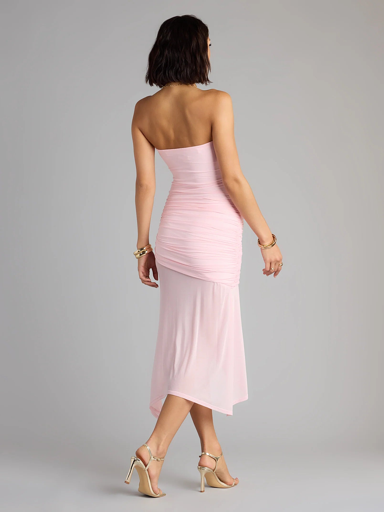 All Eyes On You Strapless Ruffle Midi Dress 6