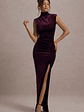 Abilene | Port Velvet High-Neck Split Maxi Dress - thumbnail 3
