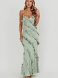 Arrabel Ruffle Trim Maxi Dress Sage - thumbnail 5