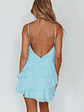 Arrabel Tiered Ruffle Mini Dress Sky Blue - thumbnail 2