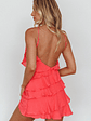 Arrabel Tiered Ruffle Mini Dress Watermelon - thumbnail 2
