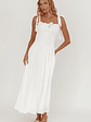 Albury Tied Shoulder Basque Waist Midi Dress White - thumbnail 5