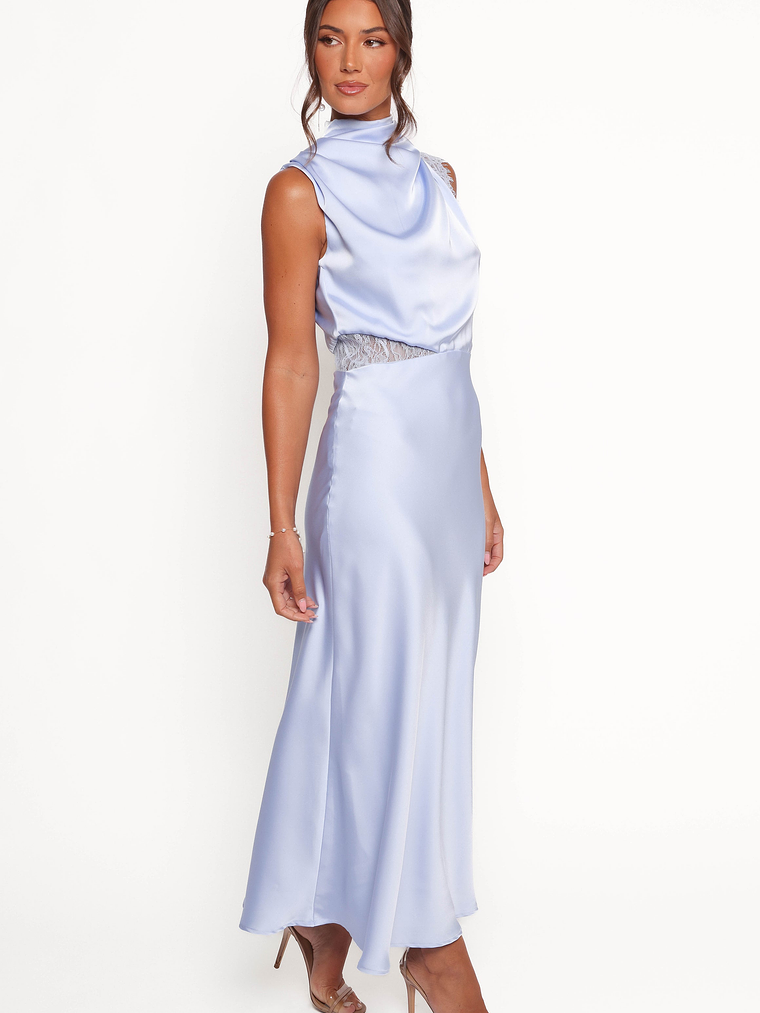 Anabelle Halter Neck Lace Maxi Dress - Baby Blue 6