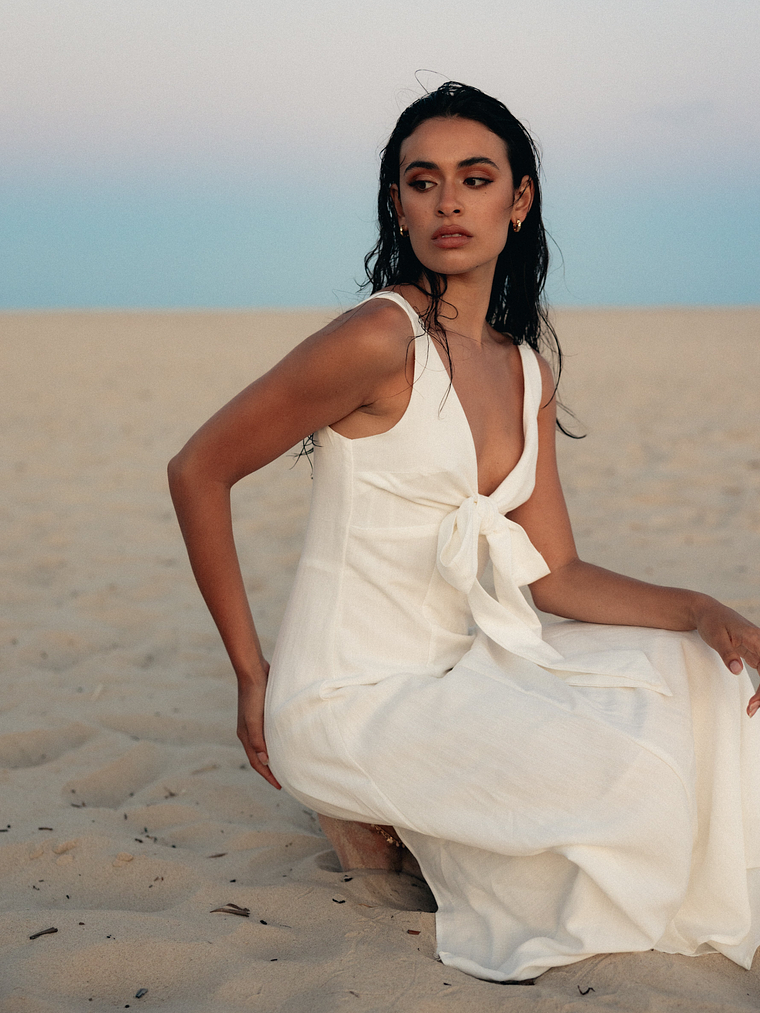 Archer Midi Dress - White 1