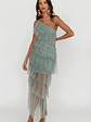 Arrabel Tiered Ruffle Tulle Maxi Dress Sage - thumbnail 3