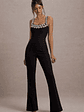 Amadi | Black Embellished Strappy Flared-Leg Jumpsuit - thumbnail 4