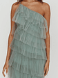 Arrabel Tiered Ruffle Tulle Maxi Dress Sage - thumbnail 4