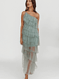 Arrabel Tiered Ruffle Tulle Maxi Dress Sage - thumbnail 5