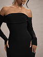 Amaia | Black Bardot Long-Sleeve Maxi Dress - thumbnail 5