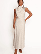 Anabelle Halter Neck Lace Maxi Dress - White - thumbnail 2