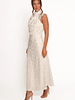 Anabelle Halter Neck Lace Maxi Dress - White - thumbnail 4