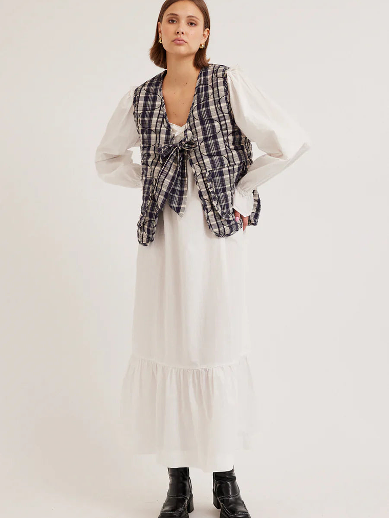 arte tie gilet - navy check 3