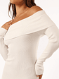 Archie Off the Shoulder Midi Dress - White - thumbnail 3