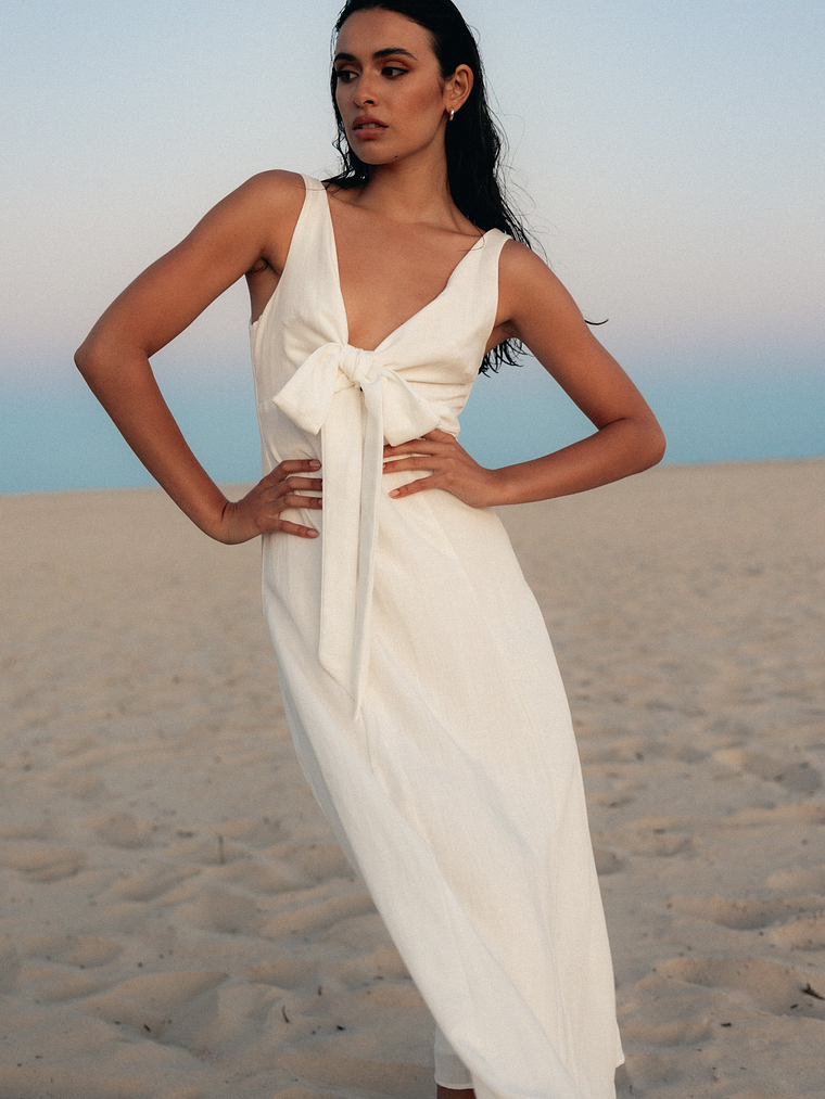 Archer Midi Dress - White 4