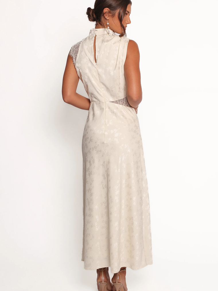 Anabelle Halter Neck Lace Maxi Dress - White 5