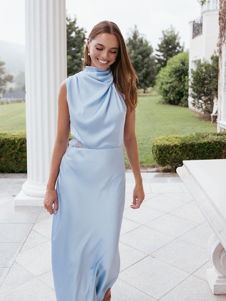 Anabelle Halter Neck Lace Maxi Dress - Baby Blue 9