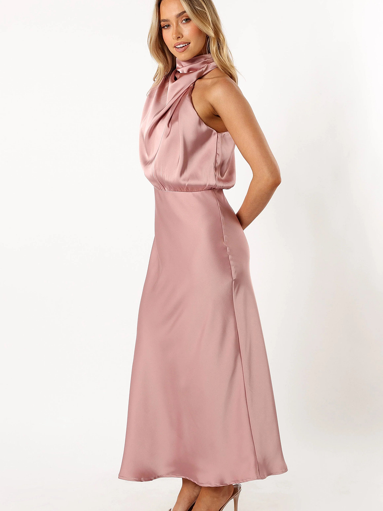 Anabelle Halter Neck Midi Dress - Blush 5
